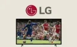 LG smart TV with a football match on